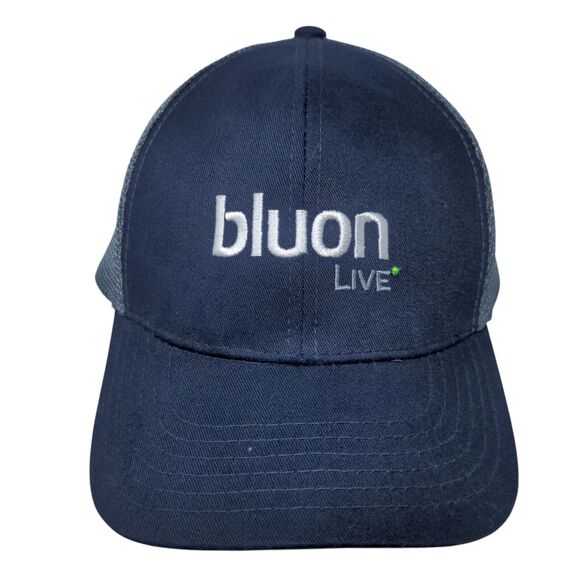 Bluon Live Snapback Mesh Back Trucker Hat Blue OSFM Embroidered - Picture 1 of 9